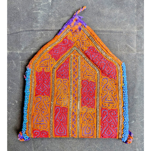 Kuchi Embroidered Pouch Wallet Central Asian Handmade Beaded Magenta Orange - Picture 9 of 9